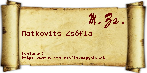 Matkovits Zsófia névjegykártya